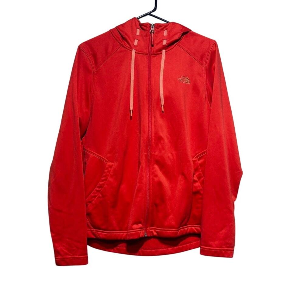 The North Face Women's Large Coral Pink Red Full Zip Hooded Performance Jacket